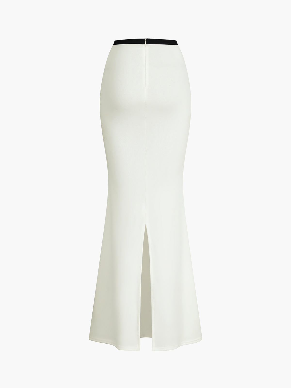 Contrast Trim Knotted Halter Mermaid Split Skirt Set