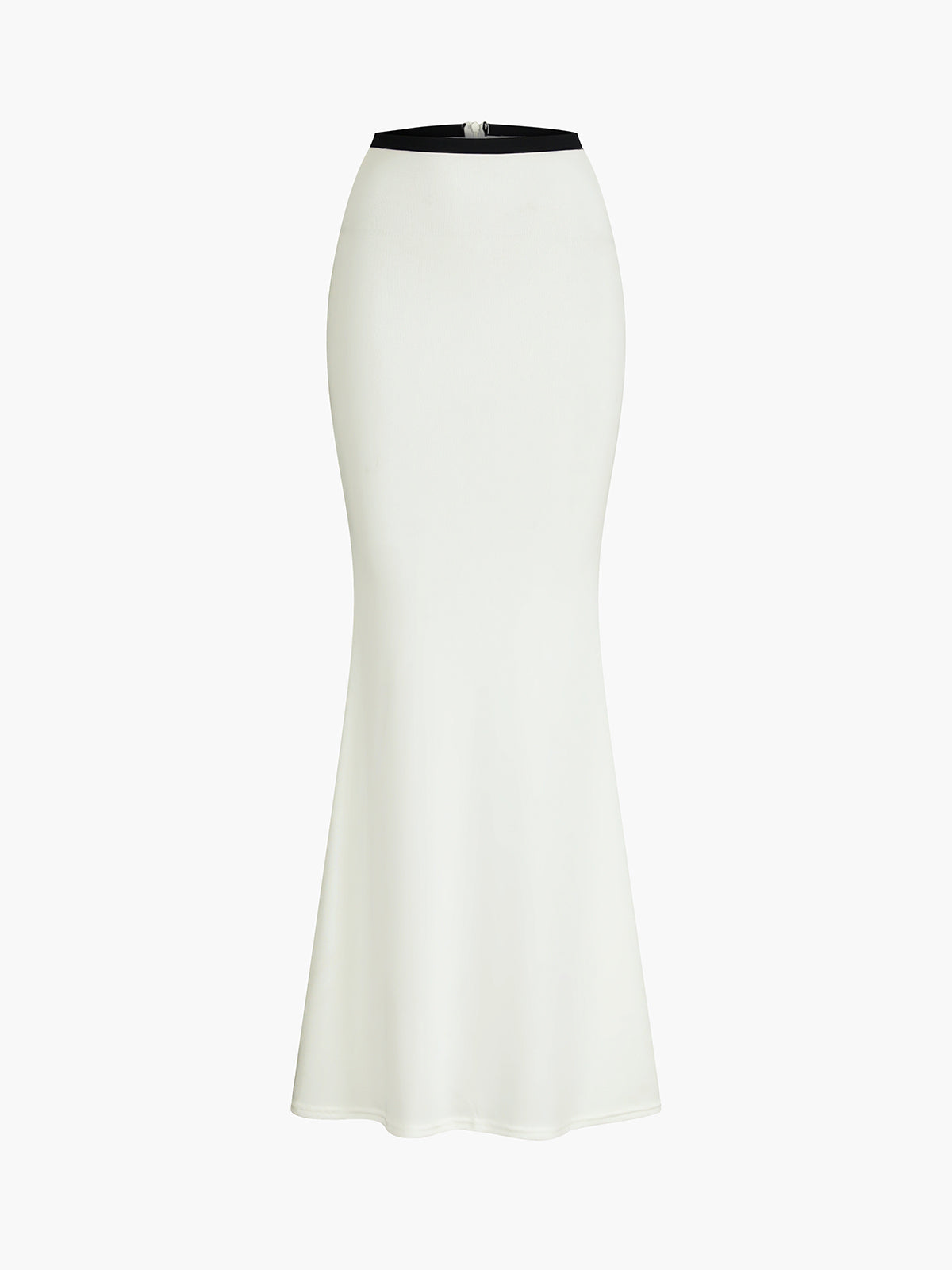 Contrast Trim Knotted Halter Mermaid Split Skirt Set