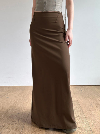 Solid Snug Maxi Skirt