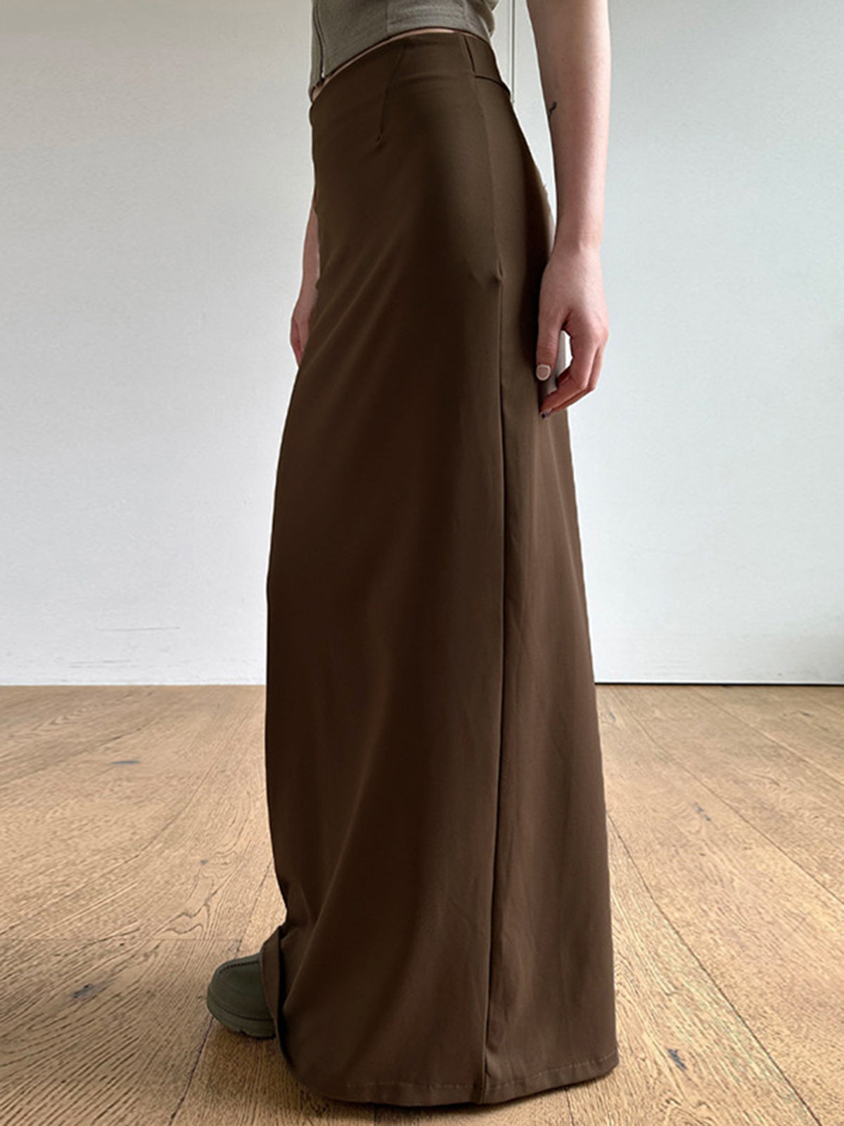 Solid Snug Maxi Skirt